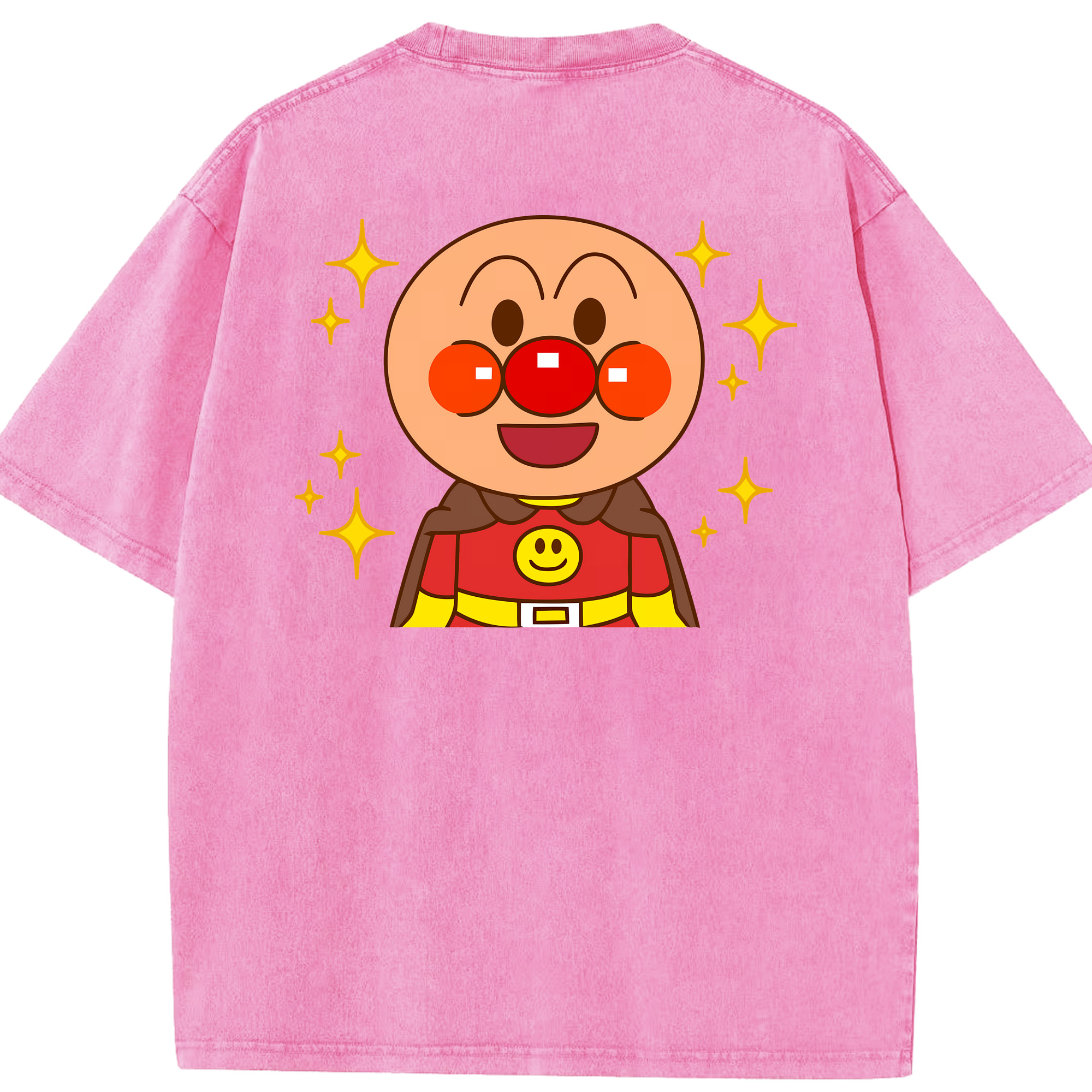 （画像用） アンパンマン Anpanman 綿100% ヴィンテージ風 半袖Tシャツ（背面プリント）
